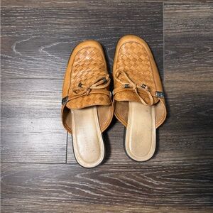 Karen Scott Woven Tan Leather Women’s Loafers